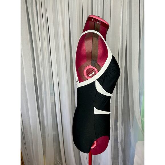 Carol Wior one piece swimsuit Vintage black white underwire - Picture 7 of 12